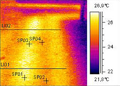 Thermografie Janen-Fubodenheizung im Nassaufbau unter einem Granitboden